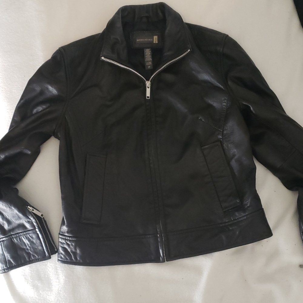womens banana republic leather jacket
